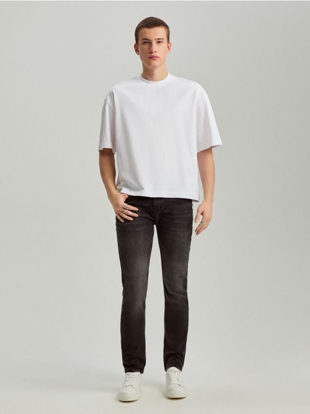 Jeansy slim fit grafitowe - HOUSE - 231ED-90J