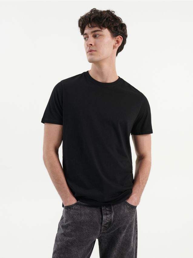 Lihtne T-särk Basic - must - HOUSE