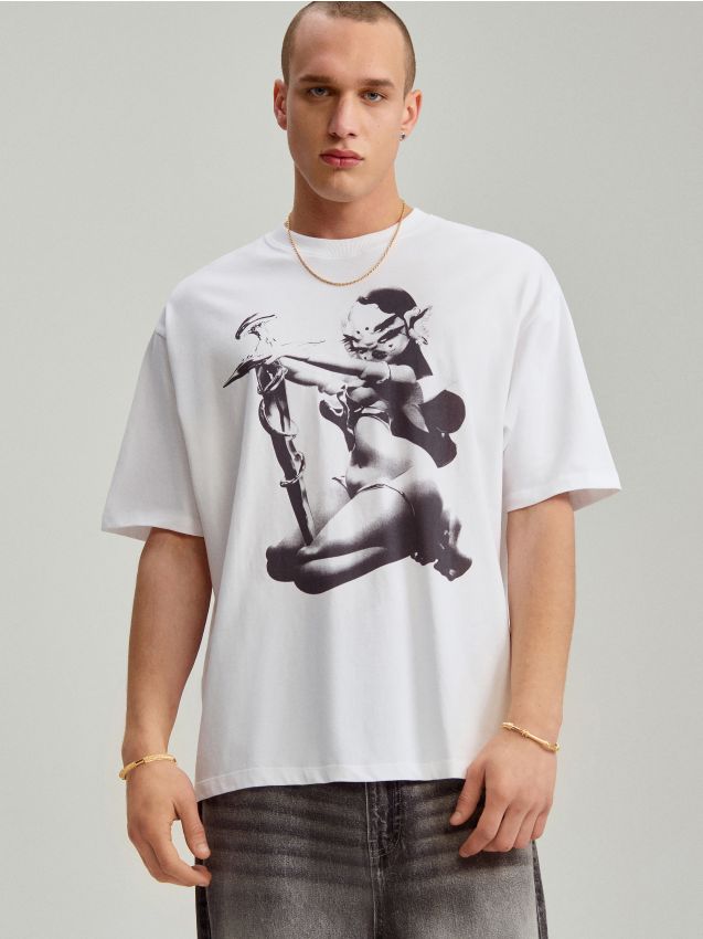 Tricou cu imprimeu Melanie Martinez Culoare cremă - HOUSE - 353EN-01X
