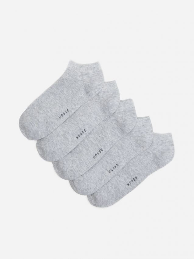 Κάλτσες από οργανικό βαμβάκι 5-pack - light grey - HOUSE