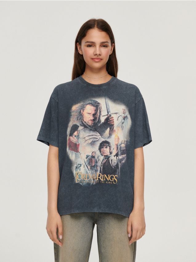 Футболка The Lord of the Rings acid wash Колір чорний - HOUSE