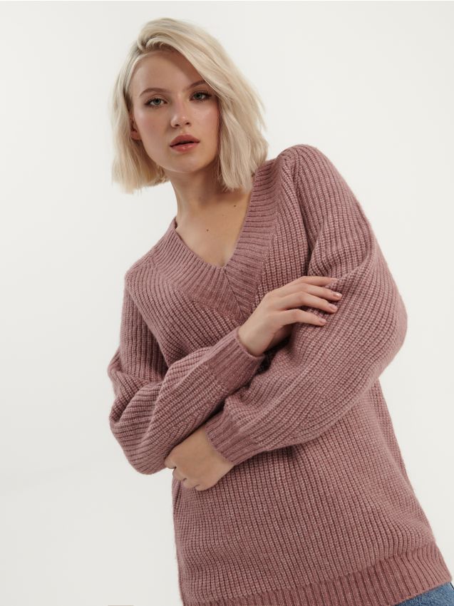 Faina Sweter z okr\u0105g\u0142ym dekoltem kremowy Warkoczowy wz\u00f3r W stylu casual Moda Swetry Swetry z okrągłym dekoltem 