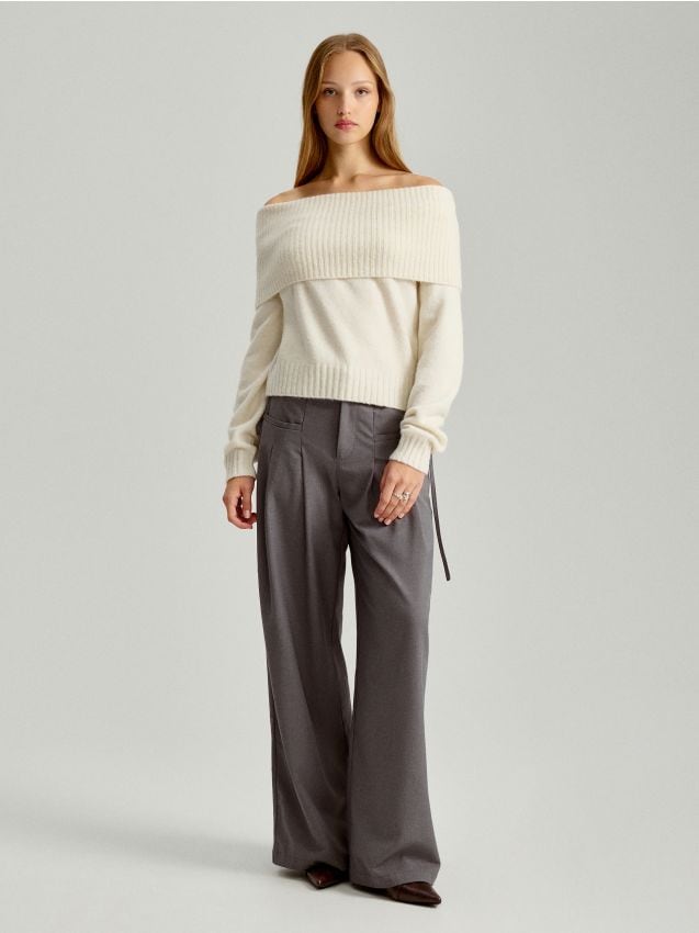 【MODERNIF】Cover semi wide banding slacks MODERNIF】Cover semi wide banding slacks Designer fashion
