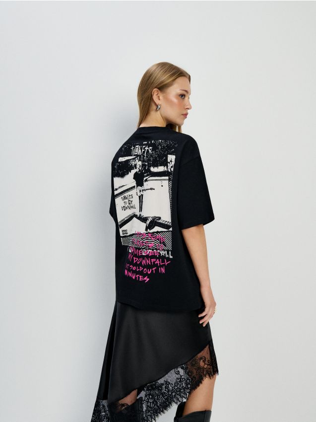 Tricou cu imprimeu Machine Gun Kelly Culoare negru - HOUSE - 509HD-99X