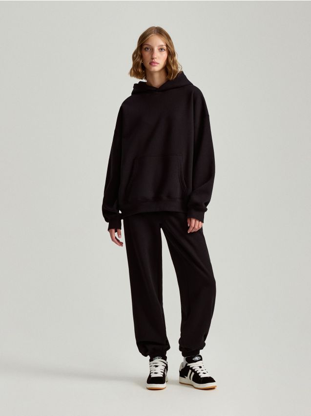 United Colors of Benetton spodnie lniane kolor czarny szerokie high waist |  Answear.com