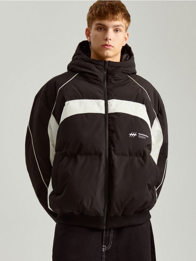 Czarna kurtka zimowa w sportowym stylu - HOUSE - 553CE-99X