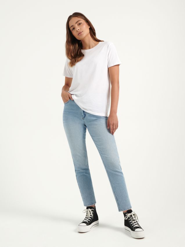 Vaqueros mom slim fit azul claro - azul - HOUSE