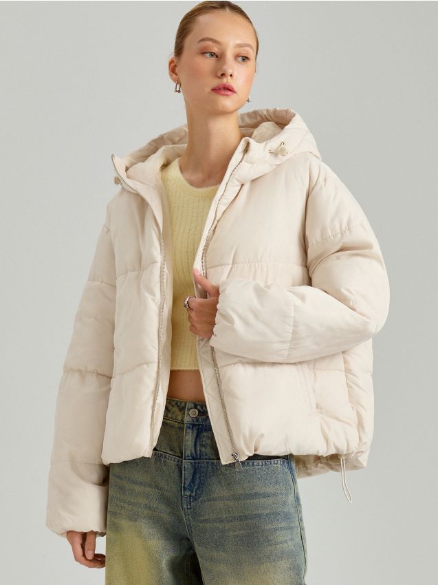 Μπουφάν puffer με κουκούλα