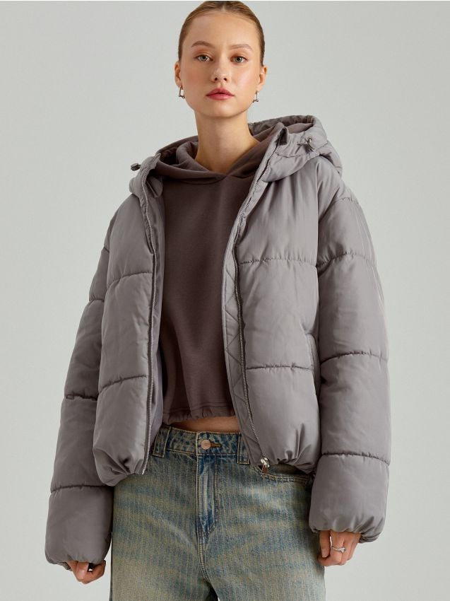 Μπουφάν puffer με κουκούλα