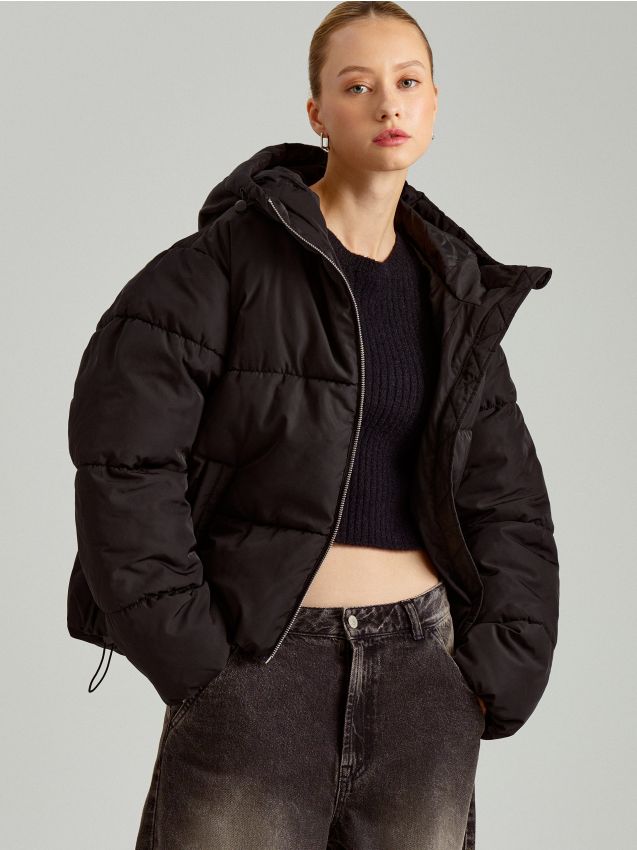 Μπουφάν puffer με κουκούλα