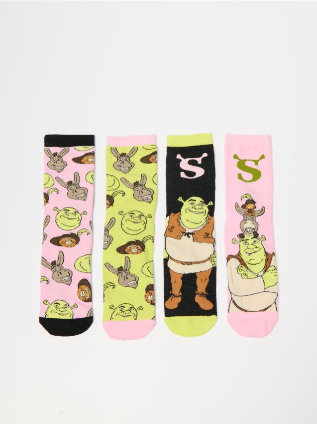 Calzini Shrek Uomo - Confezione Da 5 Paia, Taglia 40-46, Cotone, Divertenti E Colorati - Foto 3