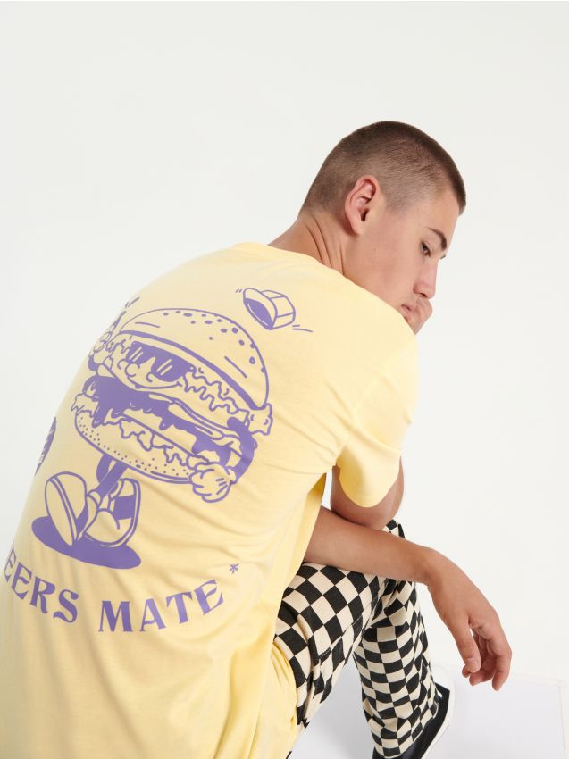 T-Shirt mit Druck Chuffed - light yellow - HOUSE