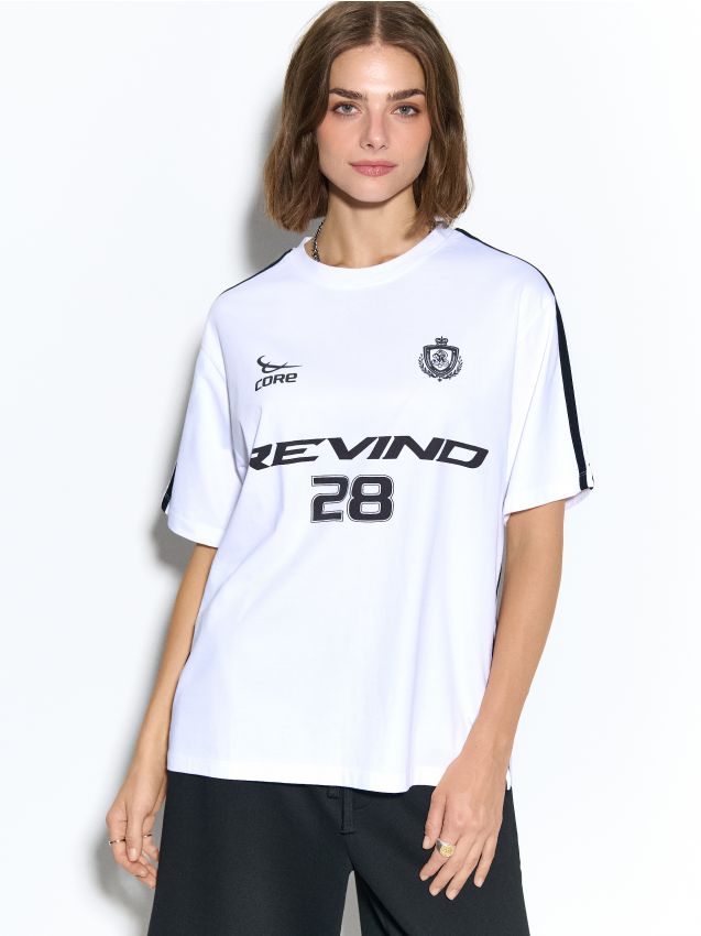 【M's home 】BRIEFING【317】 T-shirt KITSUNE, biała - T-shirt - 7MORE7