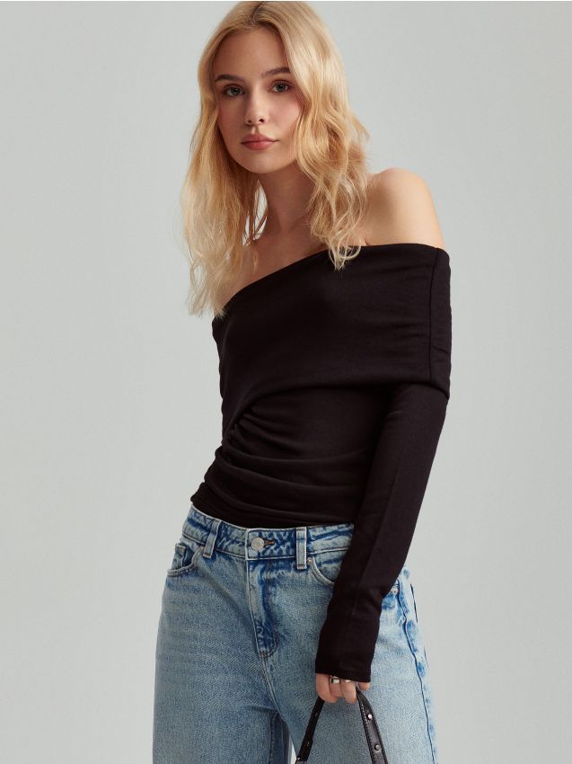 トップス FRANGANT Torso tops BLACK TOP Z DŁUGIM RĘKAWEM - CZARNY | COS