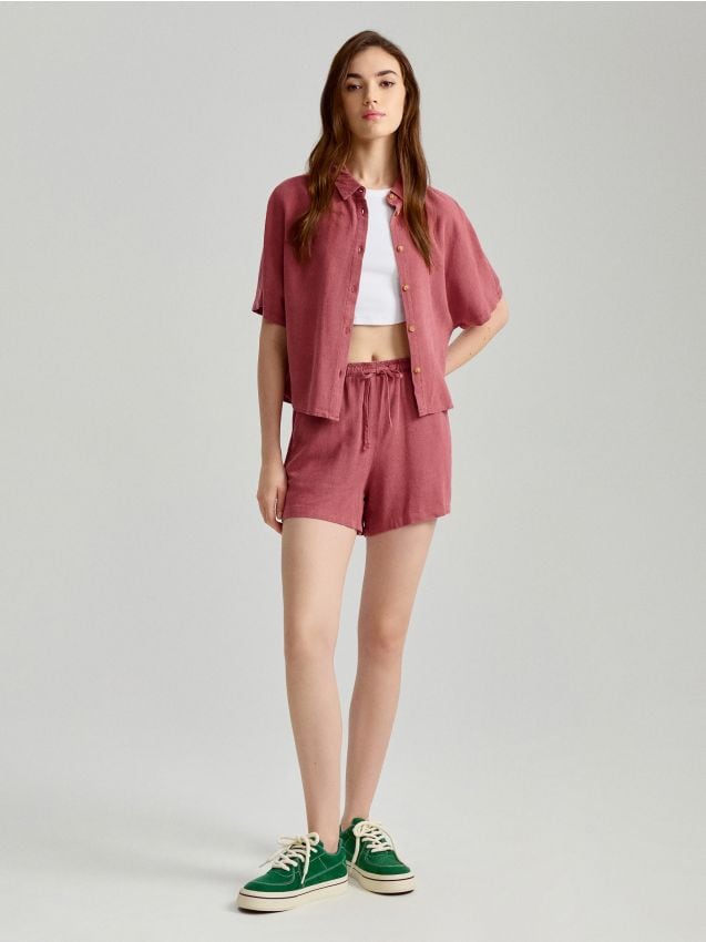 umin(୨୧) Dżinsowe szorty bez zapięcia - Niebieski denim - ONA | H&M PL