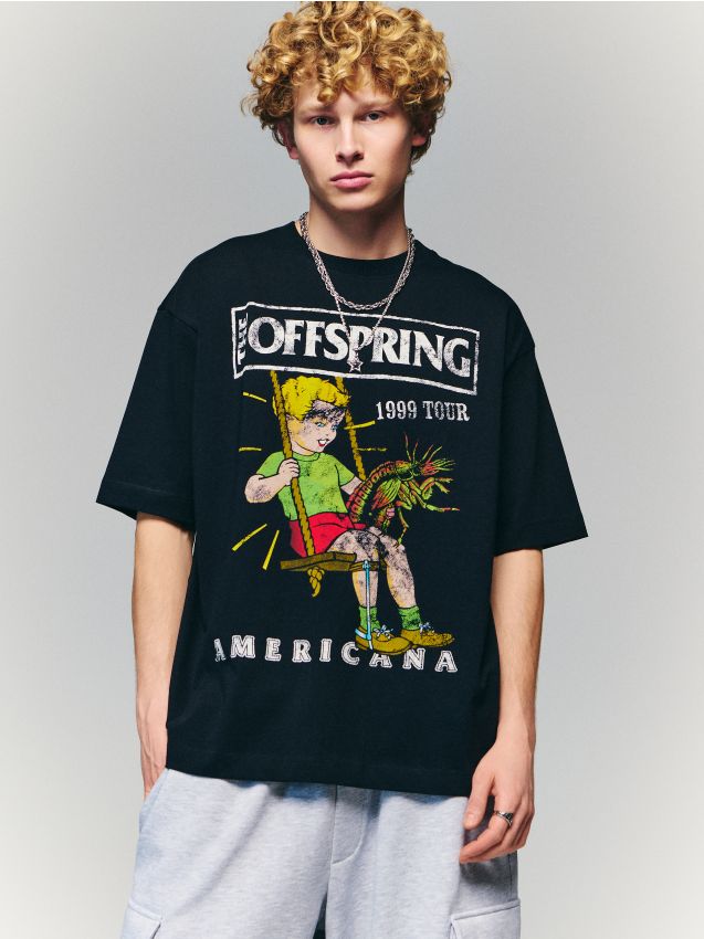 Футболка з принтом The Offspring Колір чорний - HOUSE - 886IY-99X