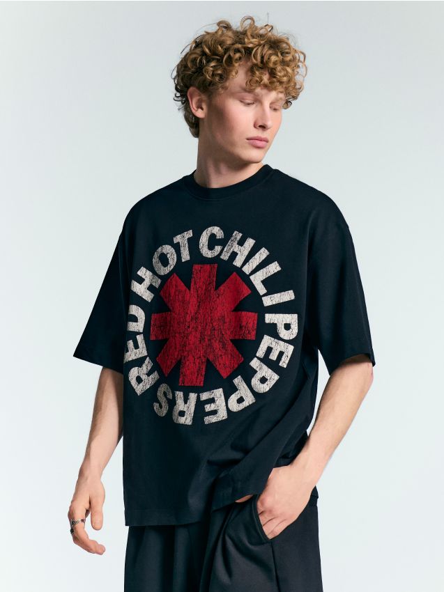 Tricou cu imprimeu Red Hot Chili Peppers Culoare negru - HOUSE