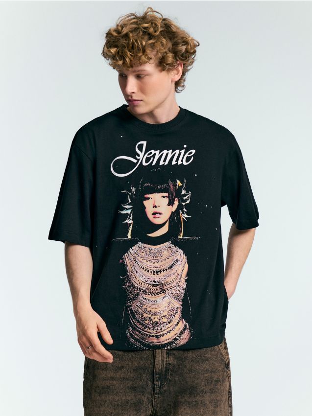 闇*)様 [EXCELLENT CONDITION] Top SAR Munik Тениска с принт Jennie Kim Цвят черeн - HOUSE - 911IY-99X
