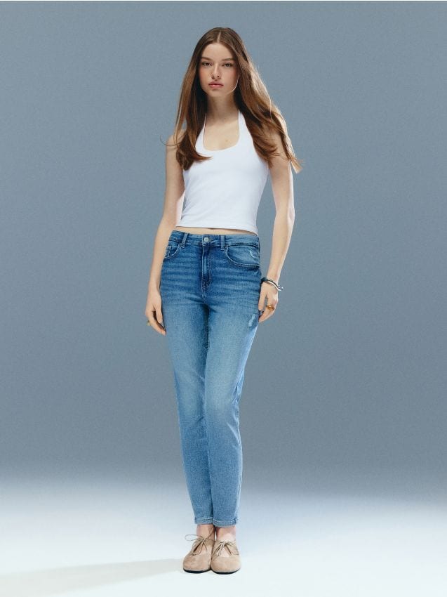 Τζιν skinny fit ψηλόμεσο