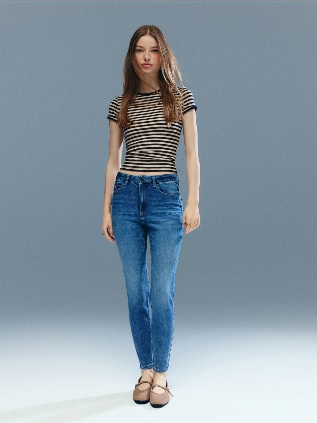 Τζιν skinny fit ψηλόμεσο