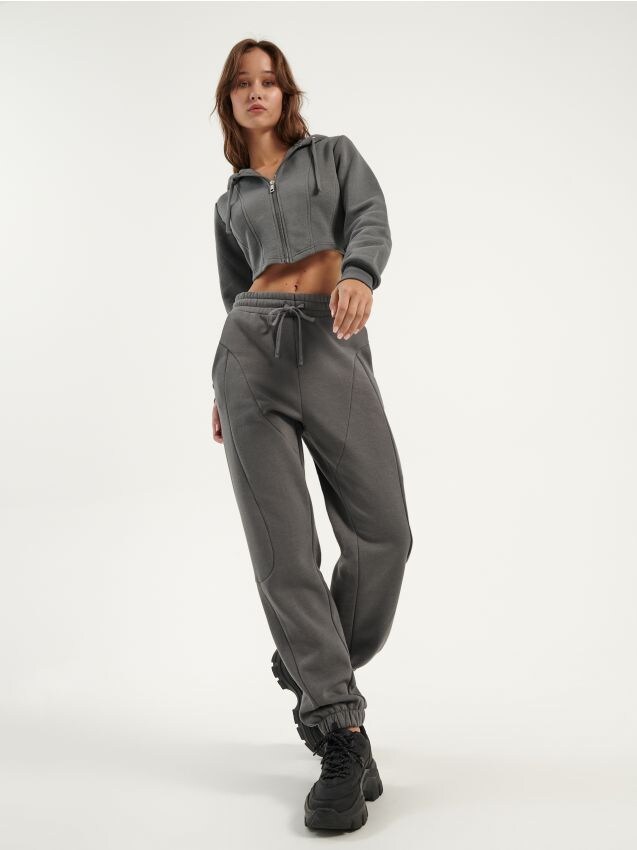 Jogger in felpa a vita alta - grigio scuro - HOUSE