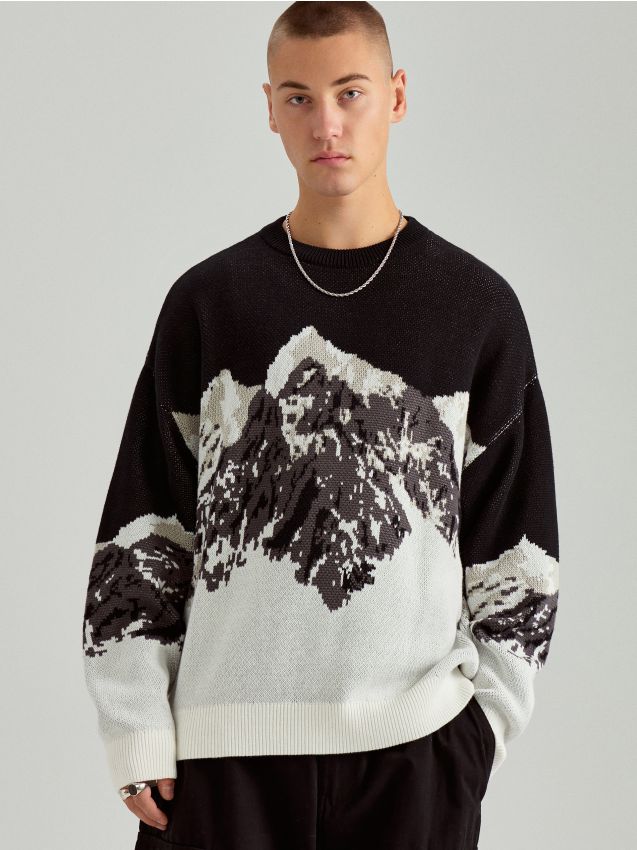 CHALLENGER/BIG PAISLEY C/N SWEATER L 黒 BIG PAISLEY C/N SWEATER【BLACK】｜CHALLENGER｜MELTING POT