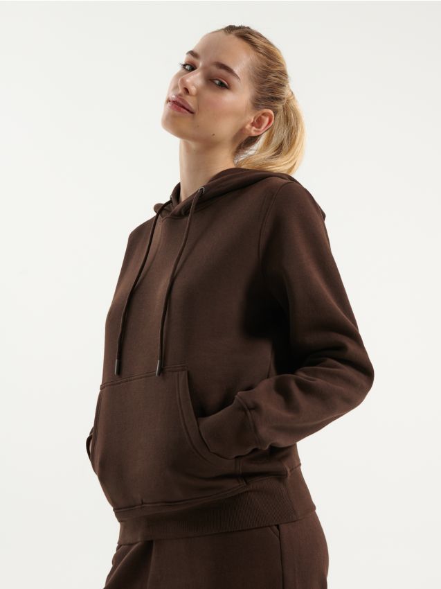 Sudadera básica marrón con capucha - marrón empolvado - HOUSE