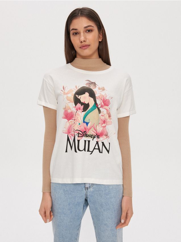 Mulan print T-shirt Farbe weiß - HOUSE - YD432-00X
